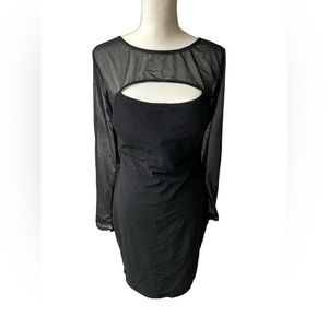 PLUS SIZE XXL black shaping bodycon midi dress w built in body shaper NWOT